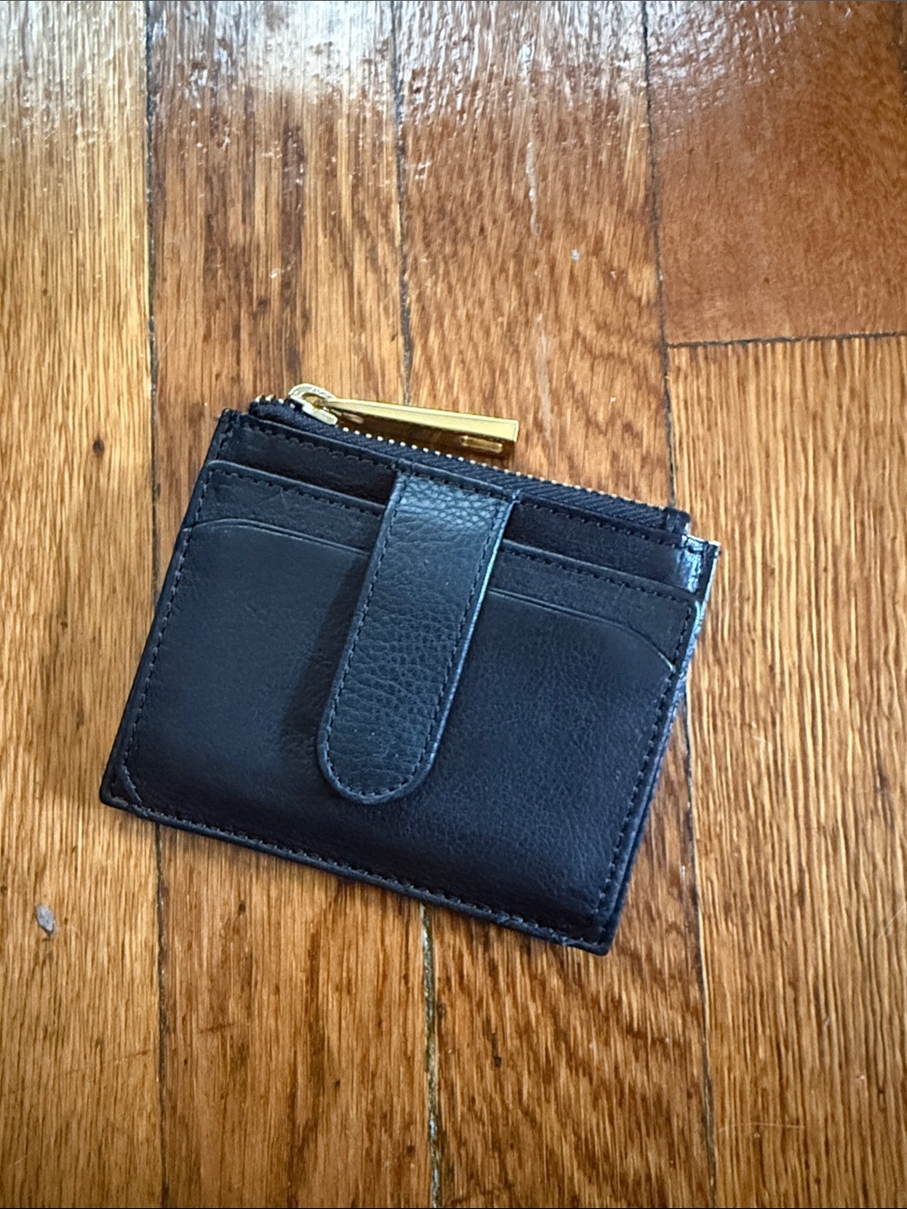 Margot New York black leather and gold, mini wallet card case NWOT - Picture 4 of 8